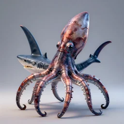 A man!!!!!-squid-shark crossbreed, illustrated by Antoine Verney-Carron and J. Lesaffre, trending on artstation, 4k, 8k, artstation 3d render, artstation 3d, artstation graphics, artstation lighting