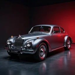 cyber conversion of a classic vintage car, award winning photo, 4 k, very detailed, photolab, lighting, dark vibrant colors