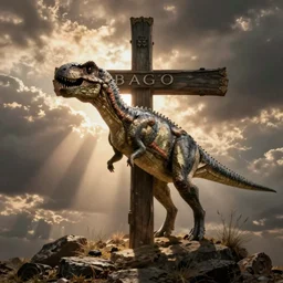 dinosaur on the cross, carvagio