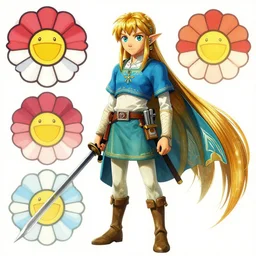 Zelda ocarina of time concept art, high detailed illustrations by Takashi murakami