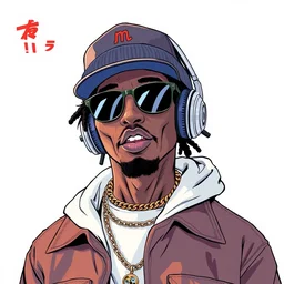 obama as a fashionable soundcloud rapper, illustration by horohiko araki, manga art, obama is a soundcloud rapper