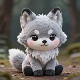 cute fumo plush of the creature who can turn into a werewolf