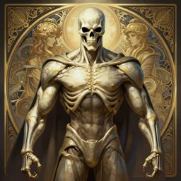 symmetry! portrait of skeletor, d & d, muscular! fantasy, intricate, elegant, highly detailed, digital painting, artstation, concept art, smooth, sharp focus, illustration, art by artgerm and greg rutkowski and alphonse mucha