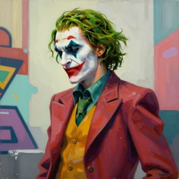 greg manchess portrait painting of partially armored joker as overwatch character, evergarden, medium shot, asymmetrical, profile picture, organic painting, sunny day, matte painting, bold shapes, hard edges, street art, trending on artstation, by huang guangjian, gil elvgren, ruan jia, greg rutkowski, gaston bussiere