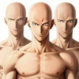 ripped shirtless saitama one punch man instagram thirst trap photo shoot, perfect faces