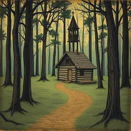 [ a log cabin in the forest ] [ van gogh ] [ charles addams ]