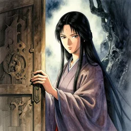 portrait, the mystical sage woman who opens the door to the dream realms, watercolor, dramatic lighting, cinematic, establishing shot, extremely high detail, foto realistic, cinematic lighting, pen and ink, intricate line drawings, by Yoshitaka Amano, Ruan Jia, Kentaro Miura, Artgerm, post processed, concept art, artstation, matte painting, style by eddie mendoza, raphael lacoste, alex ross