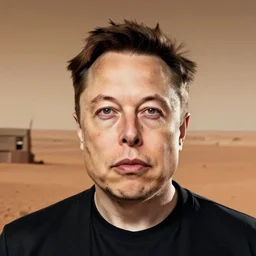 selfie of Elon Musk on Mars, symmetrical face