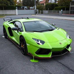 a lamborghini with slime all over it