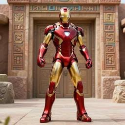 Aztec Aztec Aztec Aztec Aztec themed Iron man 4k ultra HD, super hero pose, full body photo