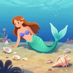 A mermaid who lost her seashells, pixta.jp