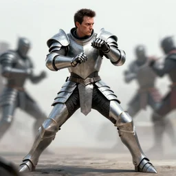 cinematic artwork of depeche mode wearing armor and fighting in battle by greg rutowski, 4 k, fantasy, sun rays, masterpiece