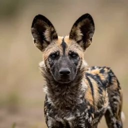 Look at this african painted dog with his huge radar ears- positively fluffsome all around and no doubt prone to rambunctiousness