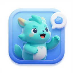 3 d rendered digital painting icon of zoom of inspiring cyan spirit pet speaking inspiring speach, in a fantasy mmo, art by samwise