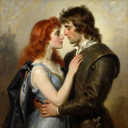 attractive arthur pendragon ( bradley james ) with attractive male merlin ( colin morgan ). they are in love. highly detailed painting by gaston bussiere, craig mullins, j. c. leyendecker