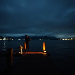 ryan reynolds fishing from a pier in vancouver
