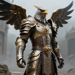 warrior with falcon themed armour, 4k