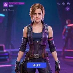 Emma Watson as a character on the character select screen of Multiversus.