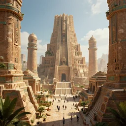 in a futuristic aztec city, highly detailed, 8 k, hdr, award - winning, octane render, trending on artstation, volumetric lighting