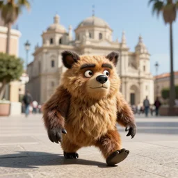 a furby walks around ciutadella