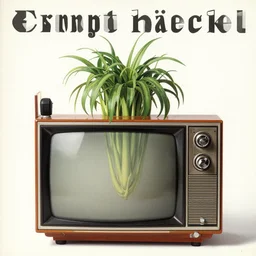 vintage magazine advertisement depicting a nerve plant on an old crt television, by marius lewandowski, by ernst haeckel