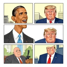 a full page full color calvin and hobbes comic about obama and trump