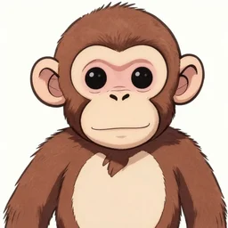 cute monkeyman. anime thick linework by kentato miura and hayao miyazaki.