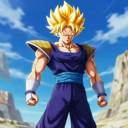 a photo of a super sayan a robot