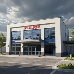 Modern Police station. By Rembrandt and artstation trending