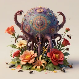 the platonic ideal of flowers, rotting, insects and praying of cletus kasady carnage davinci dementor wild hunt chtulu mandelbulb mandala ponyo dinotopia the witcher, d & d, fantasy, ego death, decay, dmt, psilocybin, concept art by randy vargas and greg rutkowski and ruan jia and alphonse mucha