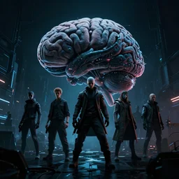 low wide perspective photo of a cerebral hack, midnight, cyberpunk, 3 d render, by wayne barlowe, by beeple, by artgerm, beksinski, rutkowski, peter gric, photorealistic, cinematic dramatic lighting, ominous electric atmosphere, album cover art, blade runner 2 0 4 9, masterpiece