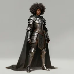 ninja african princess with an afro in the style of giger. wearing cloak, medieval body armor, artgerm, trending on artstation, character concept art.