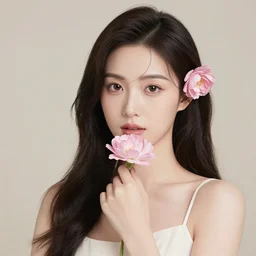 very beautiful flower android woman