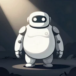 vector art logo of a very fat robot
