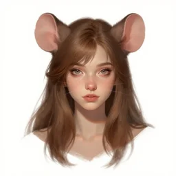 character design portrait of an anthropomorphic furry rat girl with rat ears, long brown hair, looking at the camera, 4 k, concept art, by wlop, ilya kuvshinov, artgerm, krenz cushart, pixiv.