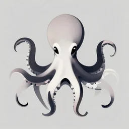 octupus minimalistic symmetric concept art by afshar petros aoshima chiho caldwell clyde, matte background, sharp contours, minimalist, trending on artstation, 8 k