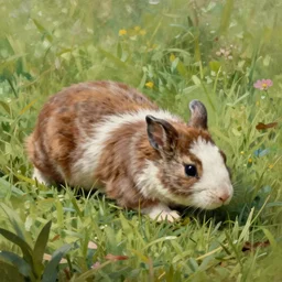 a small animal in a rolling field, extremely detailed oil painting, unreal 5 render, rhads, sargent and leyendecker, savrasov levitan polenov, bruce pennington, studio ghibli, tim hildebrandt, digital art, landscape painting, octane render, beautiful composition, trending on artstation, award winning photograph, masterpiece