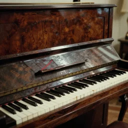 7 0 s film still from a horror movie about an old piano, kodachrome, cinecolor, cinestill, film grain, film texture, retro, cinematic, high resolution, photorealism,