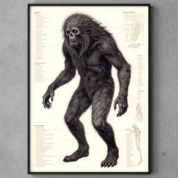 academic anatomical diagram poster of the wendigo