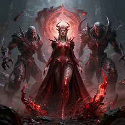 by par olofsson and wayne barlowe, visually stunning, cinematic, ultra realistic, hyper realism, 1 2 k, epic, octane render, unreal engine, vfx, maya, imp, wild growth, swipe, wrath, mystic barrier, blood - queen lana'thel, holy nova, tyrantus, lesser jasper spellstone, ghoul infestor