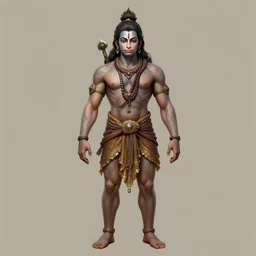 a beautiful full body portrait of hanuman god with flowing short hair, digital art by ross tran and dan mumford, symmetrical face, symmetrical body, artgerm, portrait, muted color scheme, highly detailed, outrun art style