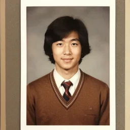 tacky school portrait from the 80s, dusty old photo,