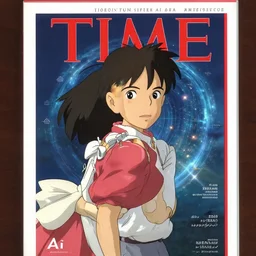 TIME magazine cover, the coming AI singularity, by Hayao Miyazaki, 4k