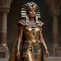 aztec queen inspired by armageddon, particle effects, realistic, highly detailed, cinematic