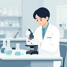science lab. clean cel shaded vector art. minimalist illustration art by tatsuro kiuchi and kilian eng