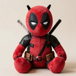 a beautiful photo of a plushy deadpool teddy bear, trending on instagram