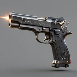 cyberpunk pistol, stylized, rayfire gothic, game assets, 8 k,