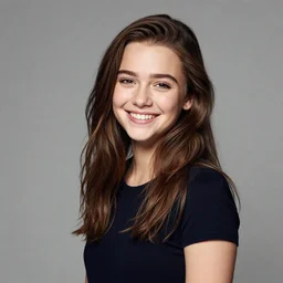 Maddie Ziegler smiling portrait, studio photo