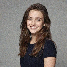Maddie Ziegler smiling portrait, studio photo