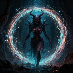 a demonic ( magical ) glowing portal!! to hell